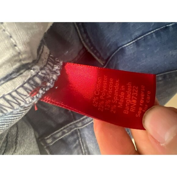 Jennifer Lopez Sz 14 Straight Crop Frayed Hem Button Fly Boho - Picture 8 of 8